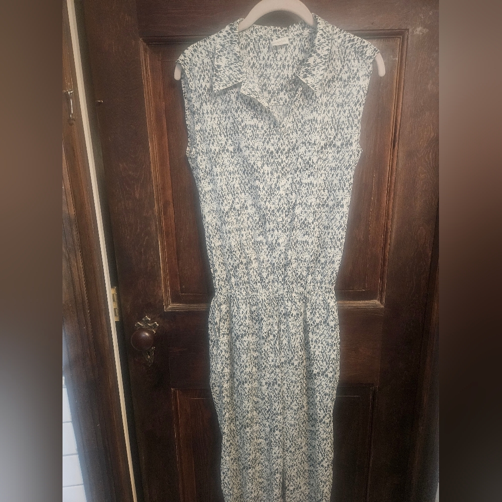 VTG.VERANDAH JUMPSUIT.EUC.SUPER COOL STYLE W/ NARROW LEGS&POCKETS.SPLASH DESIGN!